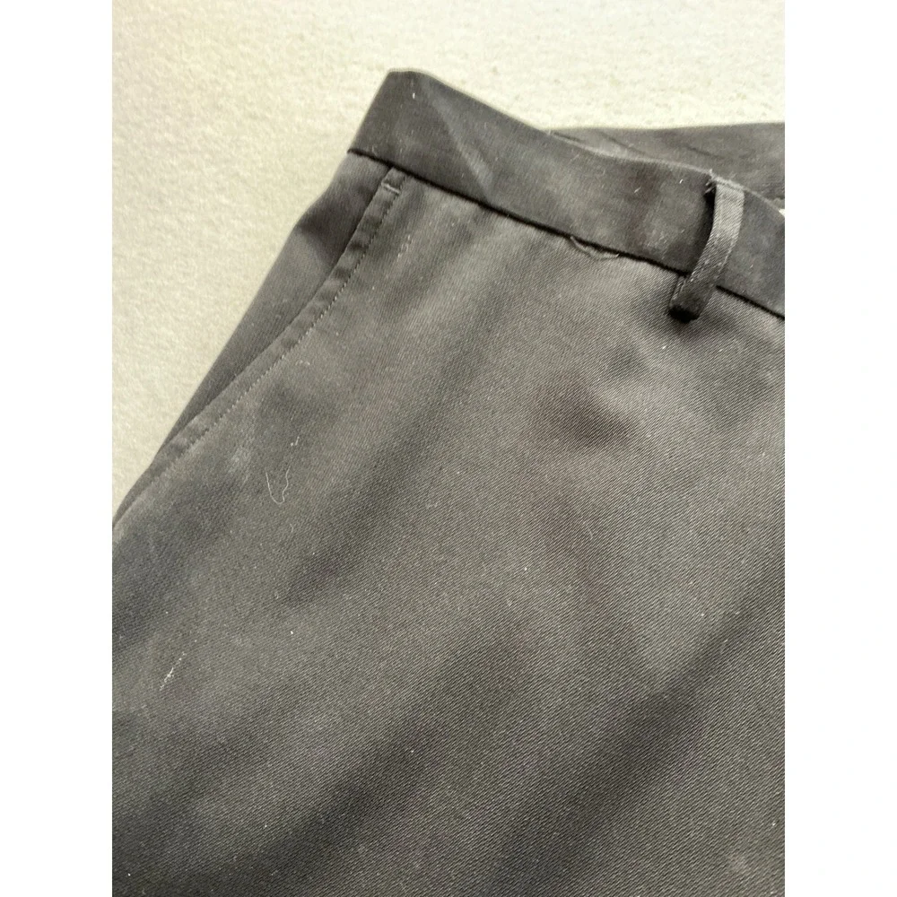 J. Ferrar Dress Pants Mens 38x32 Black Flat Front Straight‎ Leg Business Formal
